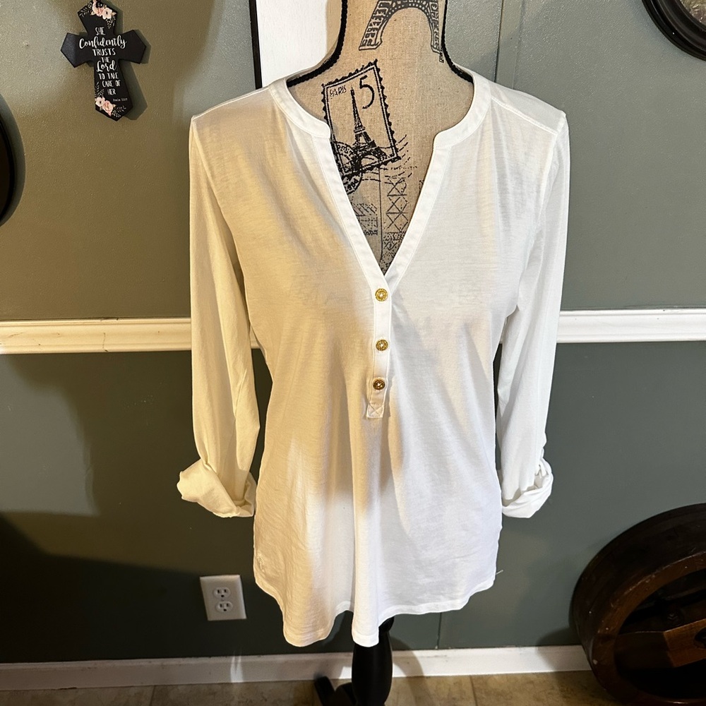 Lilly Pulitzer Cream Pima Cotton Tee